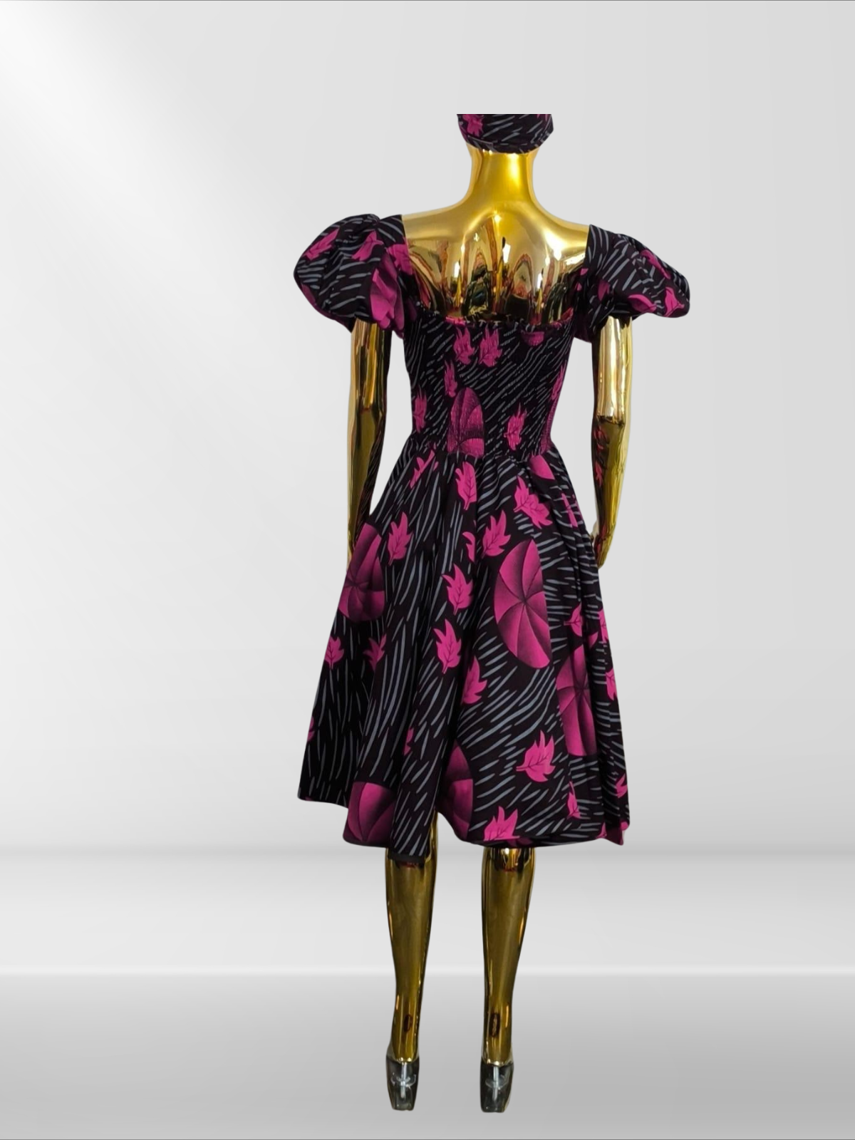 Wax print midi dress