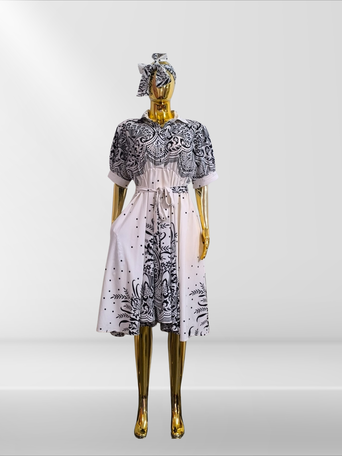 Robe bicolore - motif fleurie