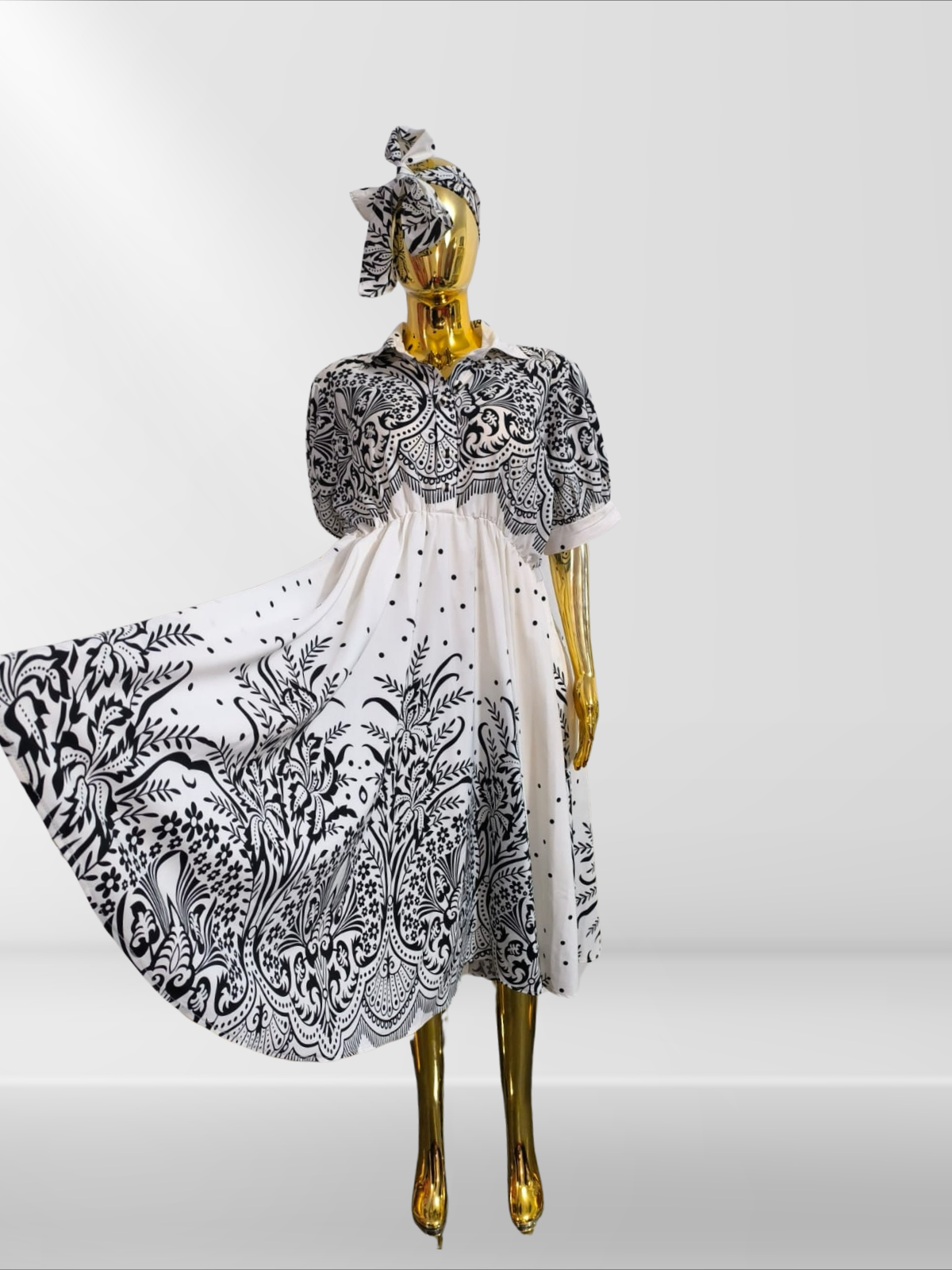 Robe bicolore - motif fleurie