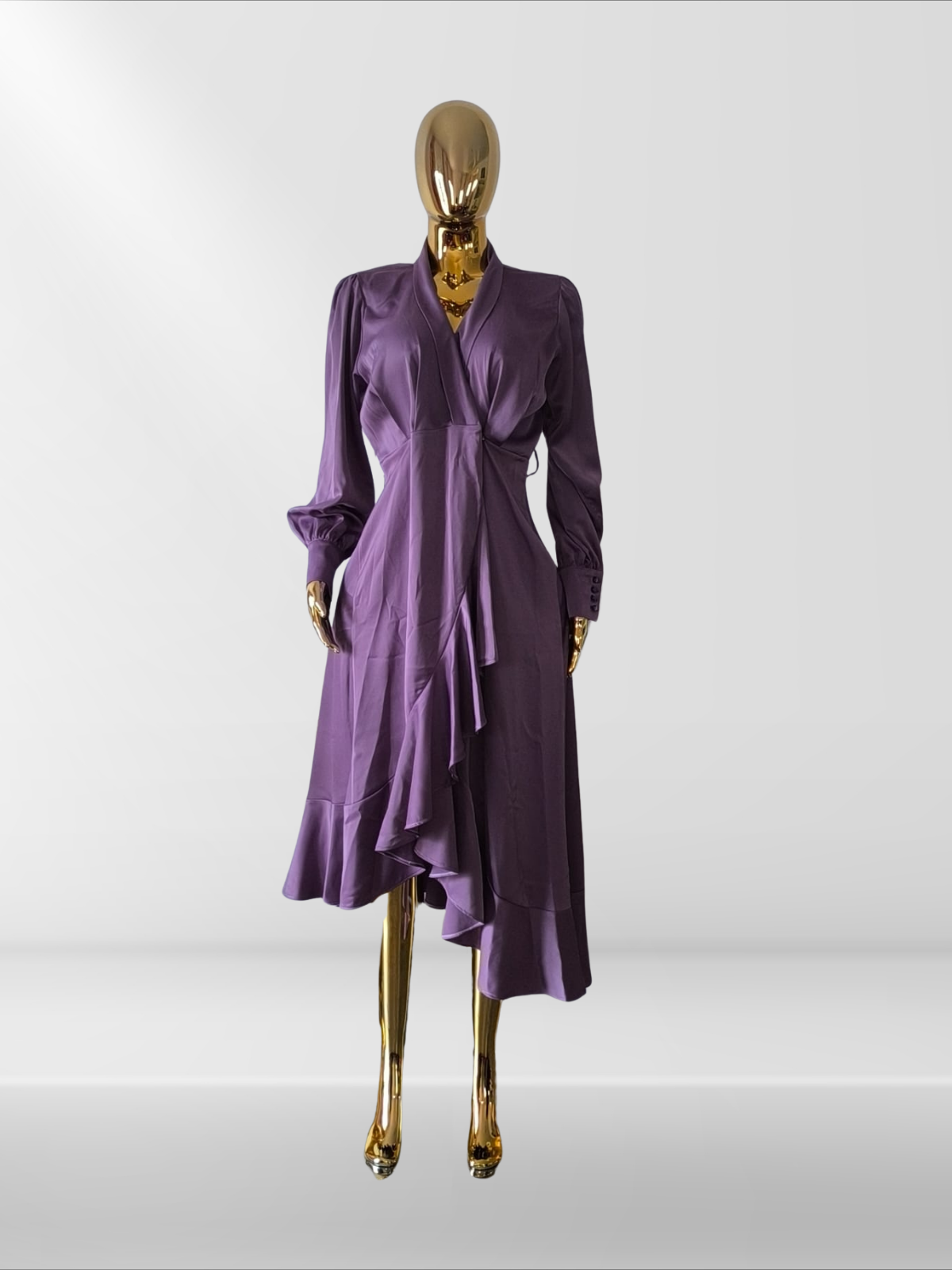 Magnifique robe en soie avec foulard assorti