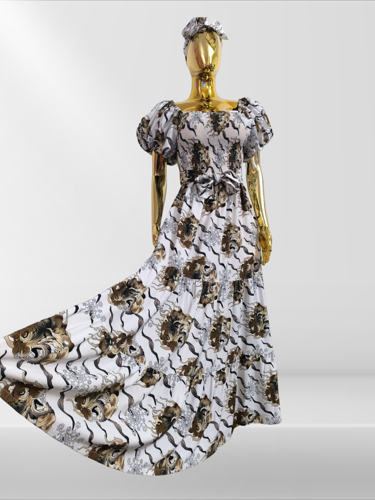 Robe extensible avec foulard assorti