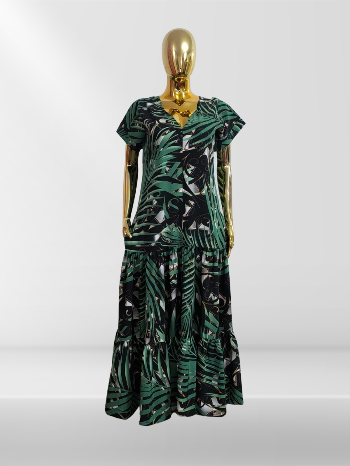 Magnifique longue robe avec foulard assorti