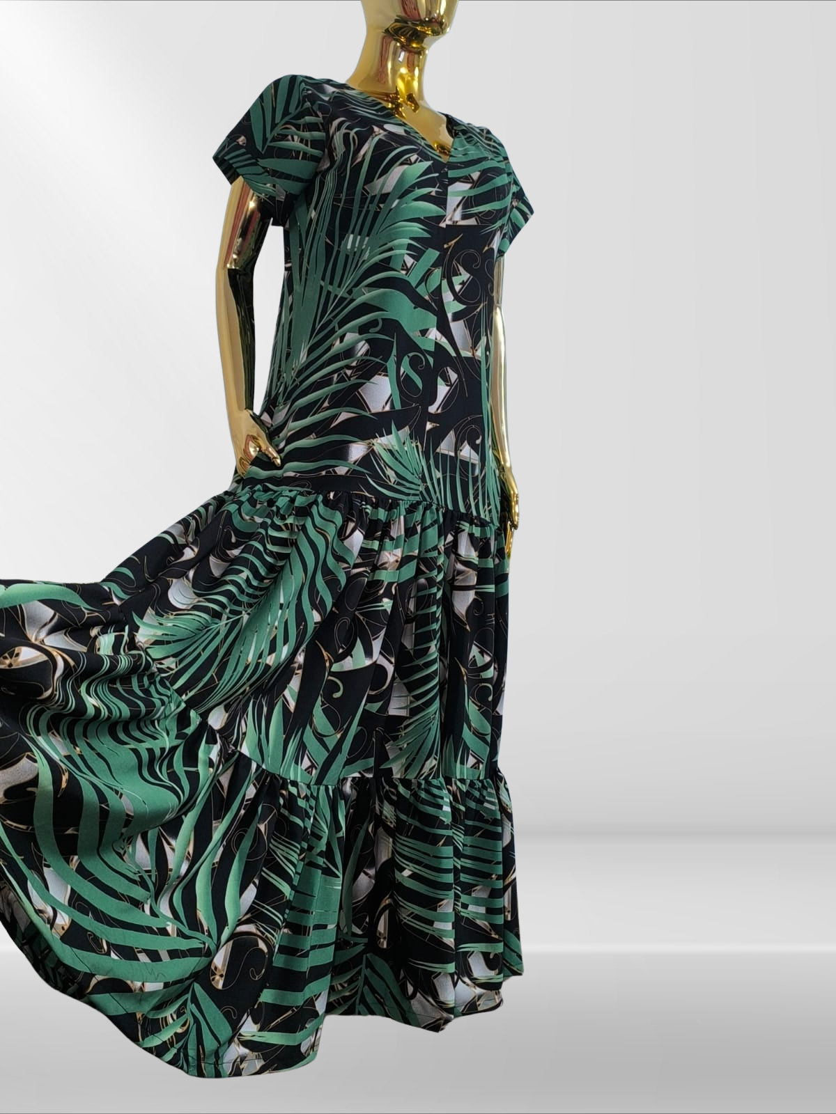 Magnifique longue robe avec foulard assorti
