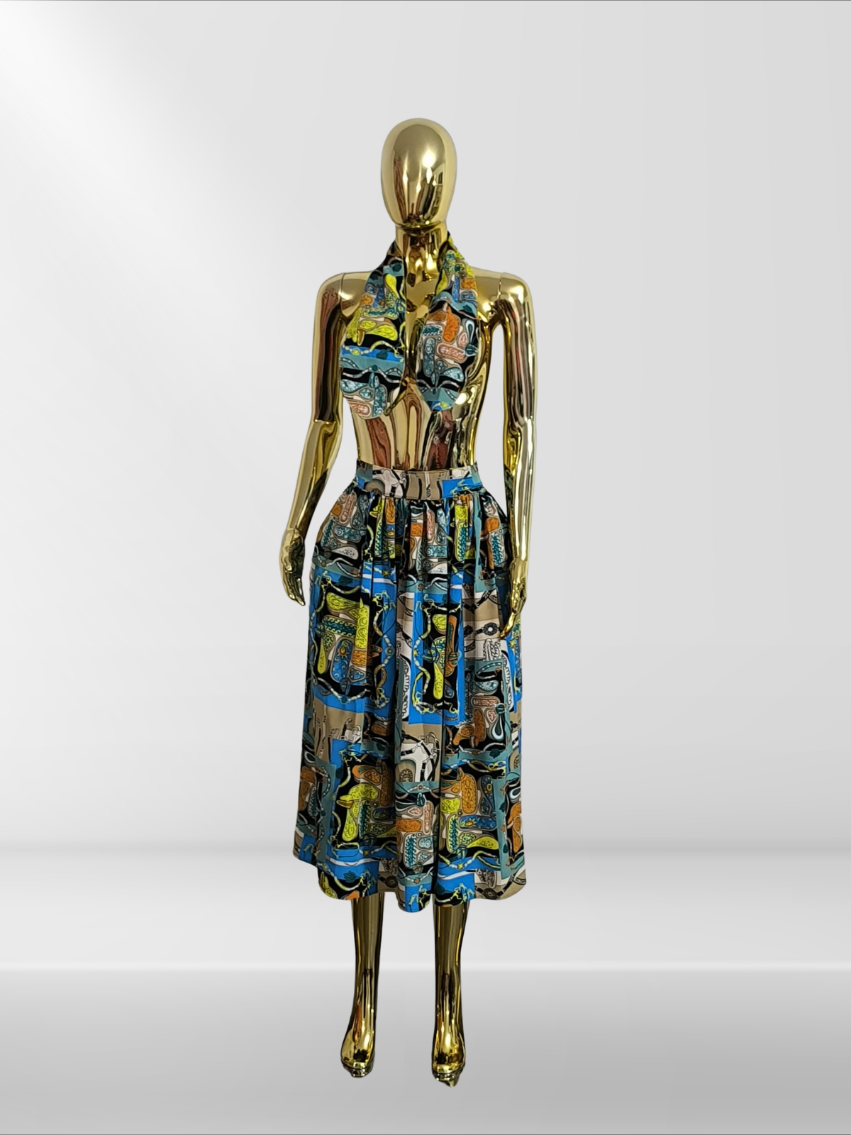 Jupe midi avec foulard assorti