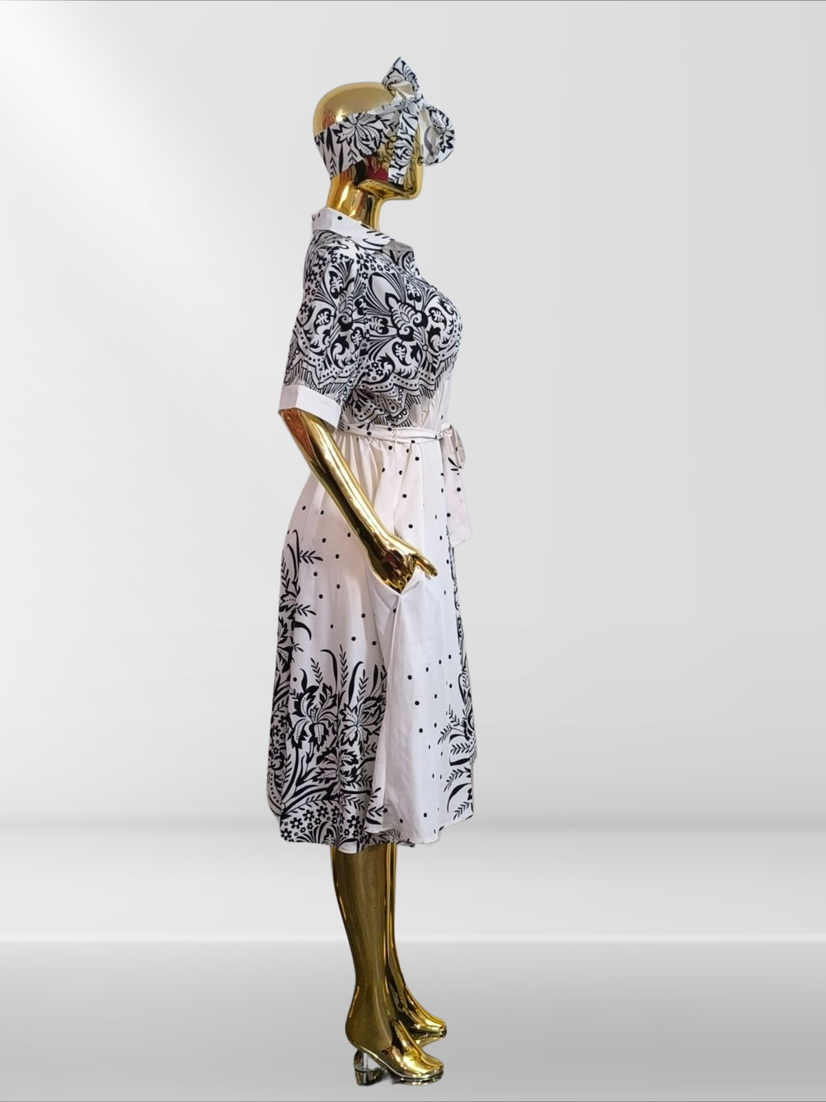 Robe bicolore - motif fleurie