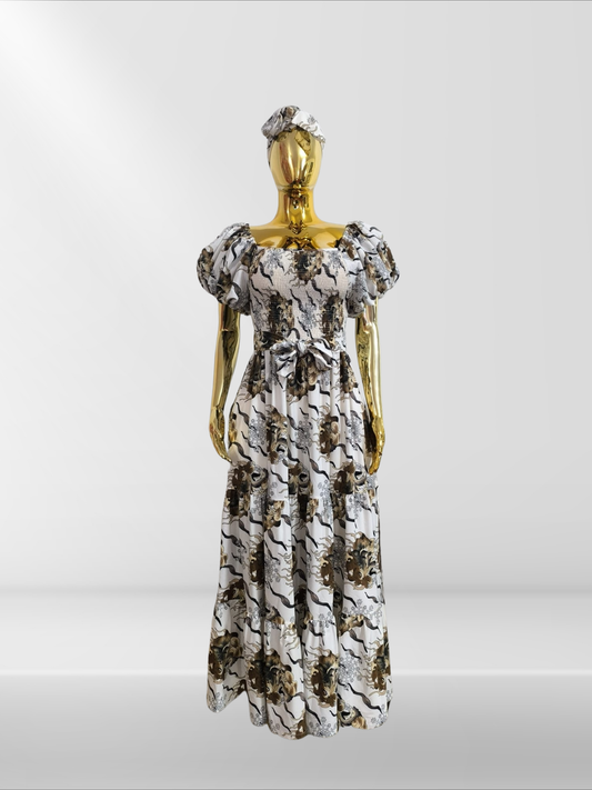 Robe extensible avec foulard assorti