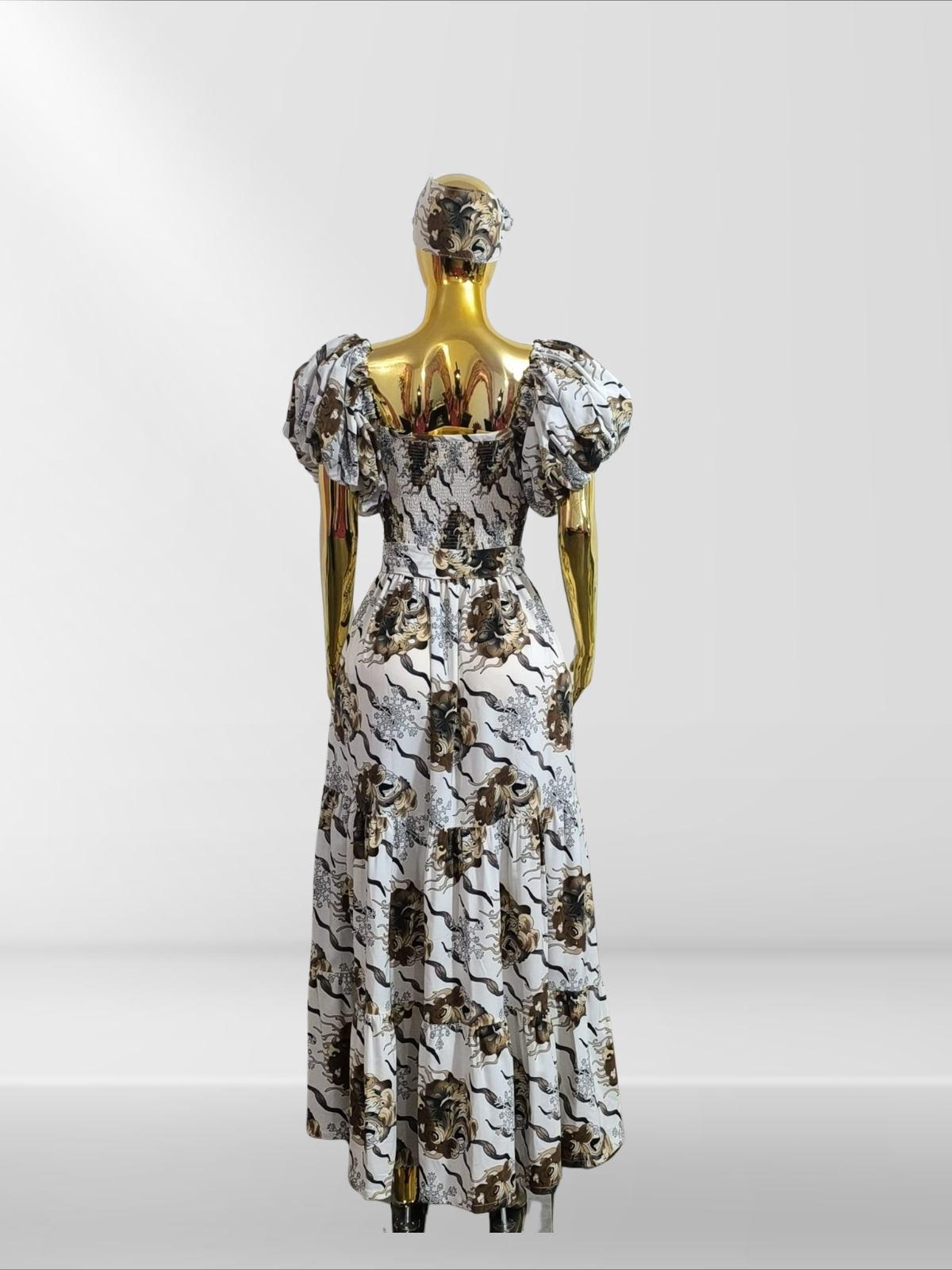 Robe extensible avec foulard assorti