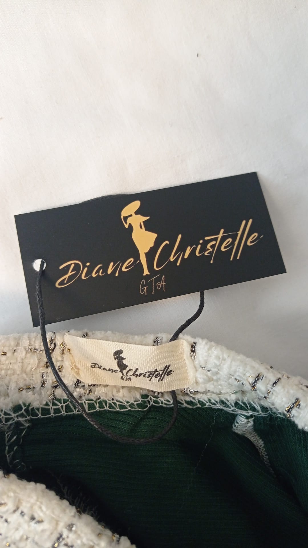 Magnifique robe verte foncée avec détails argentés taille 44, 46