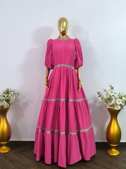 Grande Robe Rose Dorée Pièce Unique taille 42, 44