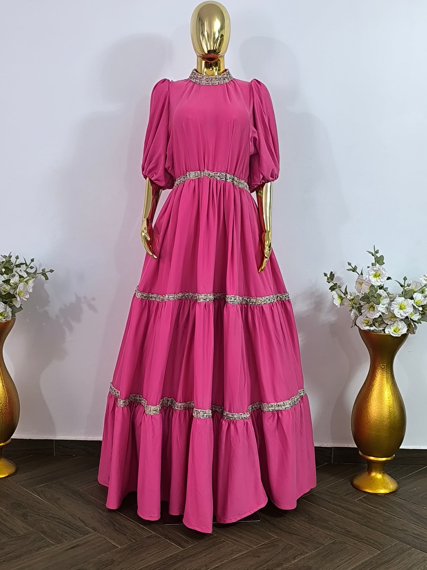 Grande Robe Rose Dorée Pièce Unique taille 42, 44