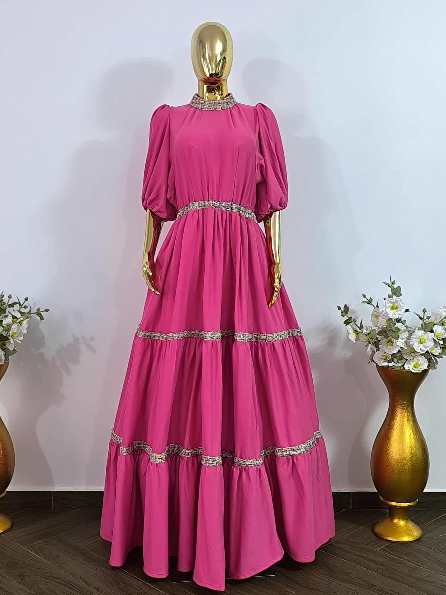 Grande Robe Rose Dorée Pièce Unique taille 42, 44